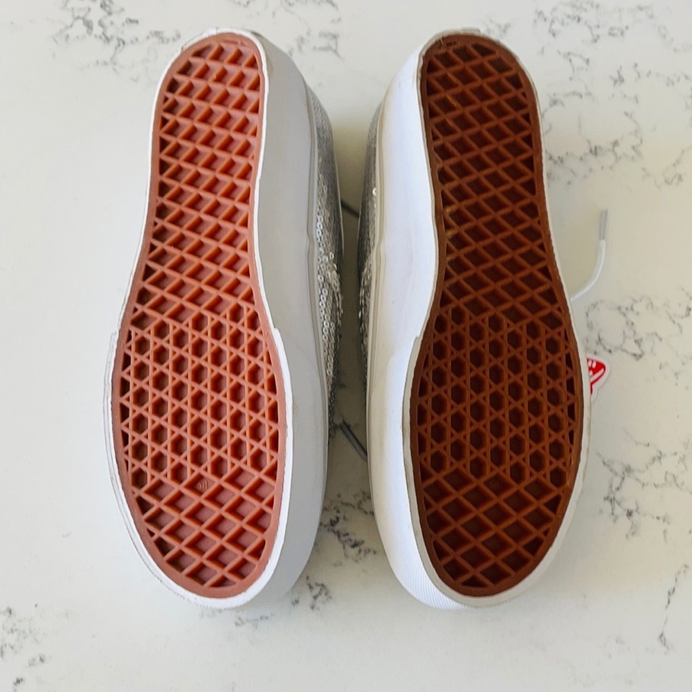 Vans Micro Silver Sequin Skate Vans - Picture 9 of 12